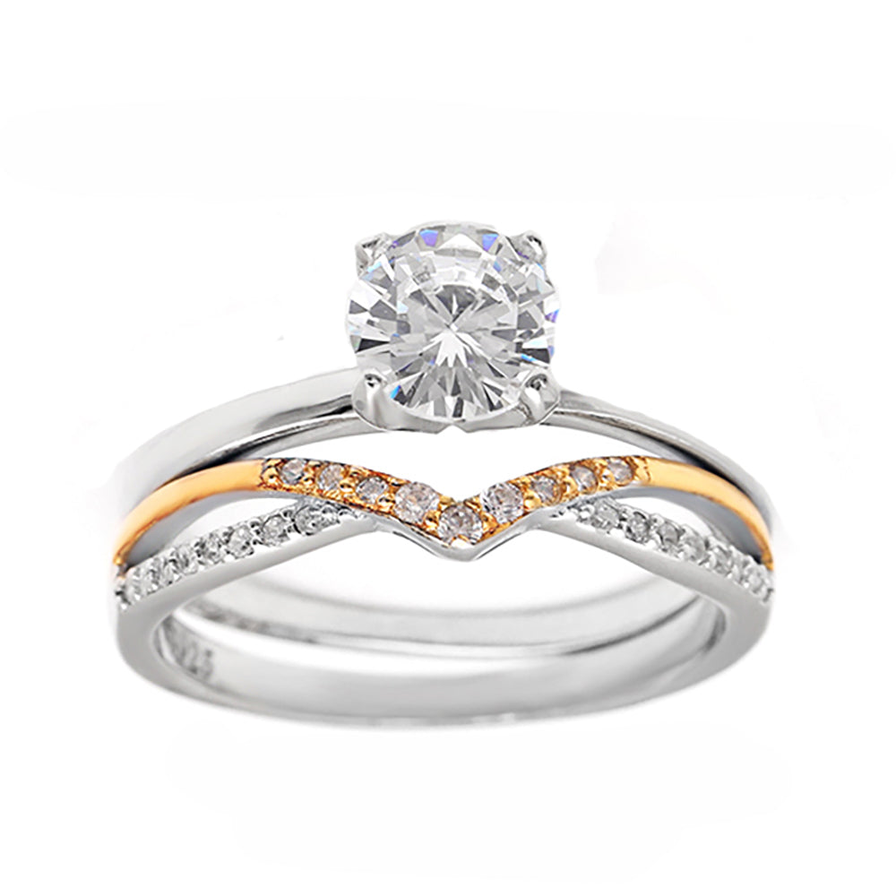 ChiaraWeddingRingSetSterlingSilverVShapeCZEngagementRingandBandGingerLyne_Gold-1