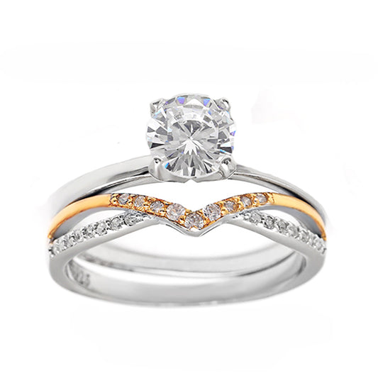 ChiaraWeddingRingSetSterlingSilverVShapeCZEngagementRingandBandGingerLyne_Gold-1