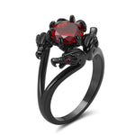 Load image into Gallery viewer, Dragon Ring Gothic Solitaire Cz Black Gothic Engagement Ring Girl Ginger Lyne Collection - Red,7
