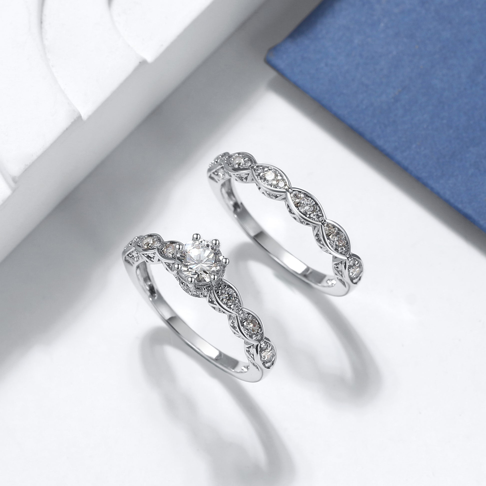 NickieWeddingRingSetEngagementRingMatchingBandCZWomensGingerLyneCollection_Silver-3