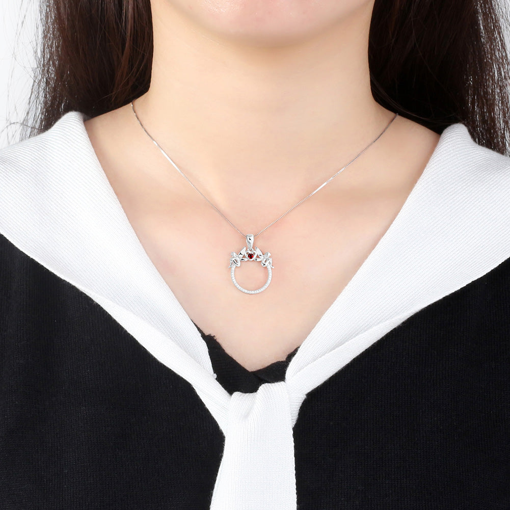 FairyHeartSterlingSilverRedCzPendantChainNecklaceWomenWhimsicalGingerLyneCollection_Silver-5