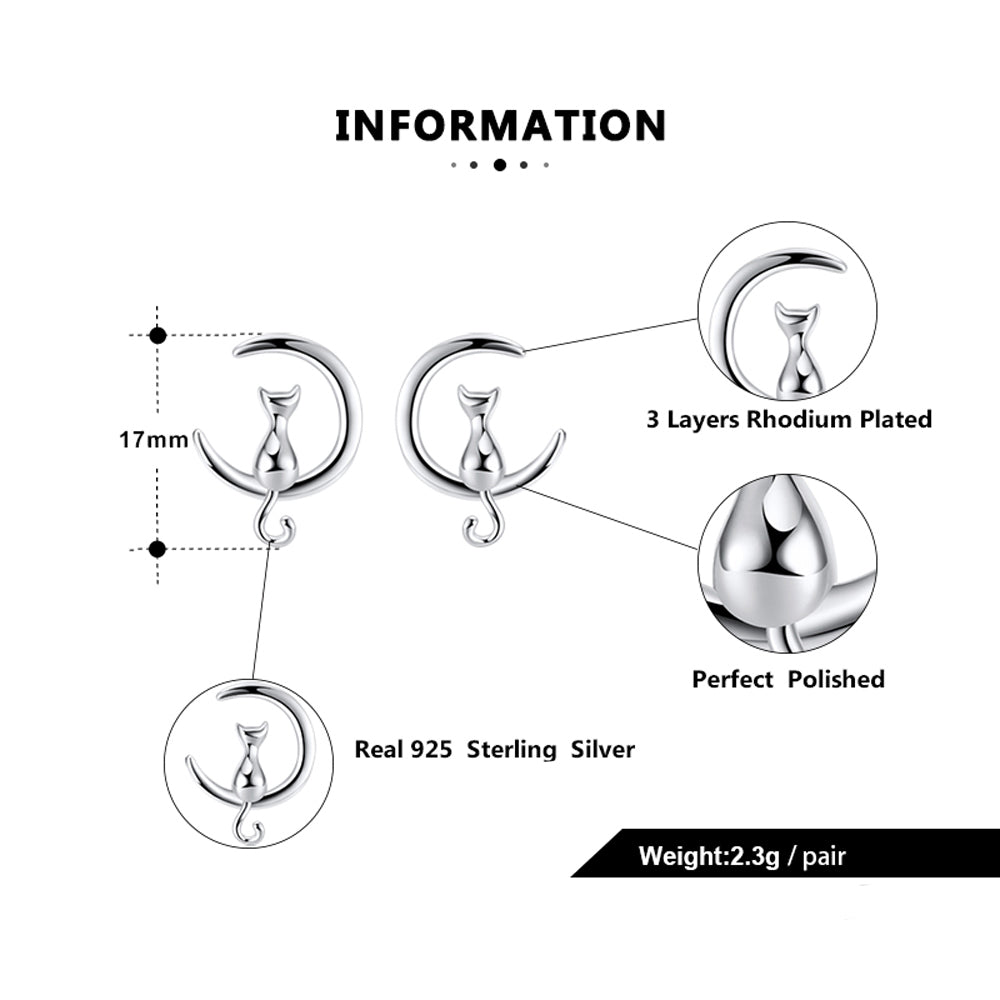 KittyCatMoonStudEarringsforWomenSterlingSilverGingerLyneCollection_Silver-5