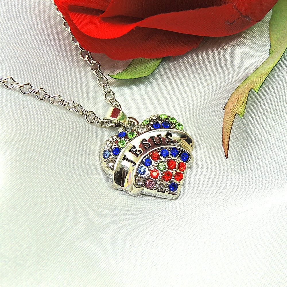 JesusHeartPendantChainNecklaceforWomenCubicZirconiaGingerLyneCollection_Multi-2