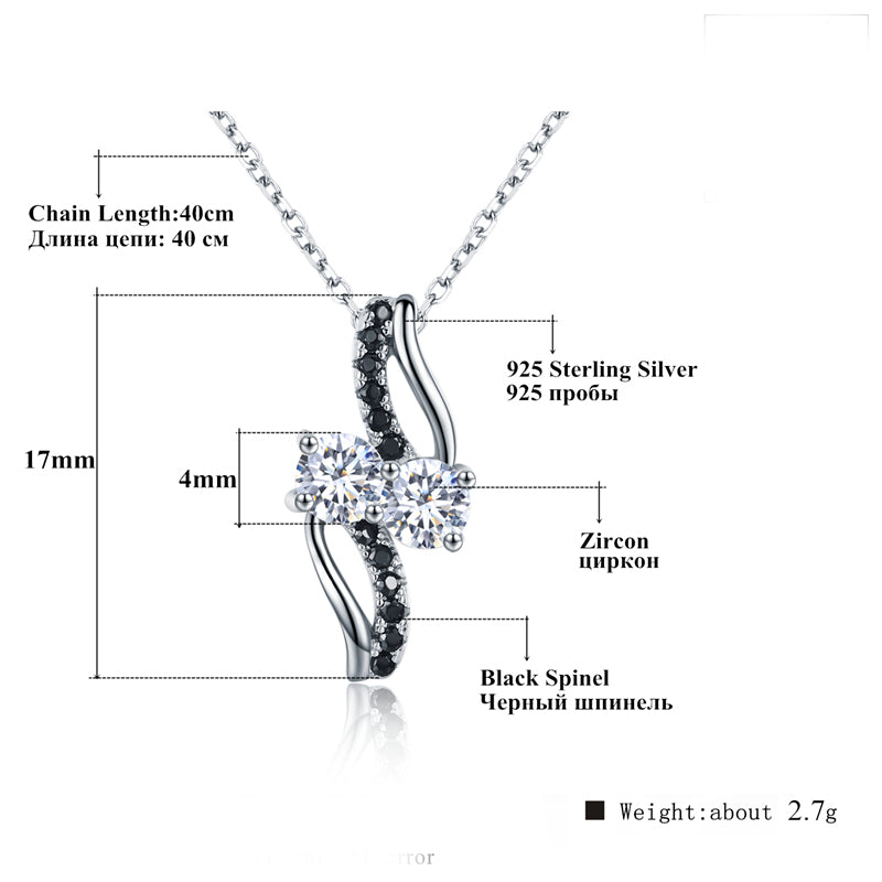 SadiePendantSterlingSilverBlackCzNecklaceWomensGingerLyneCollection_Clear-5