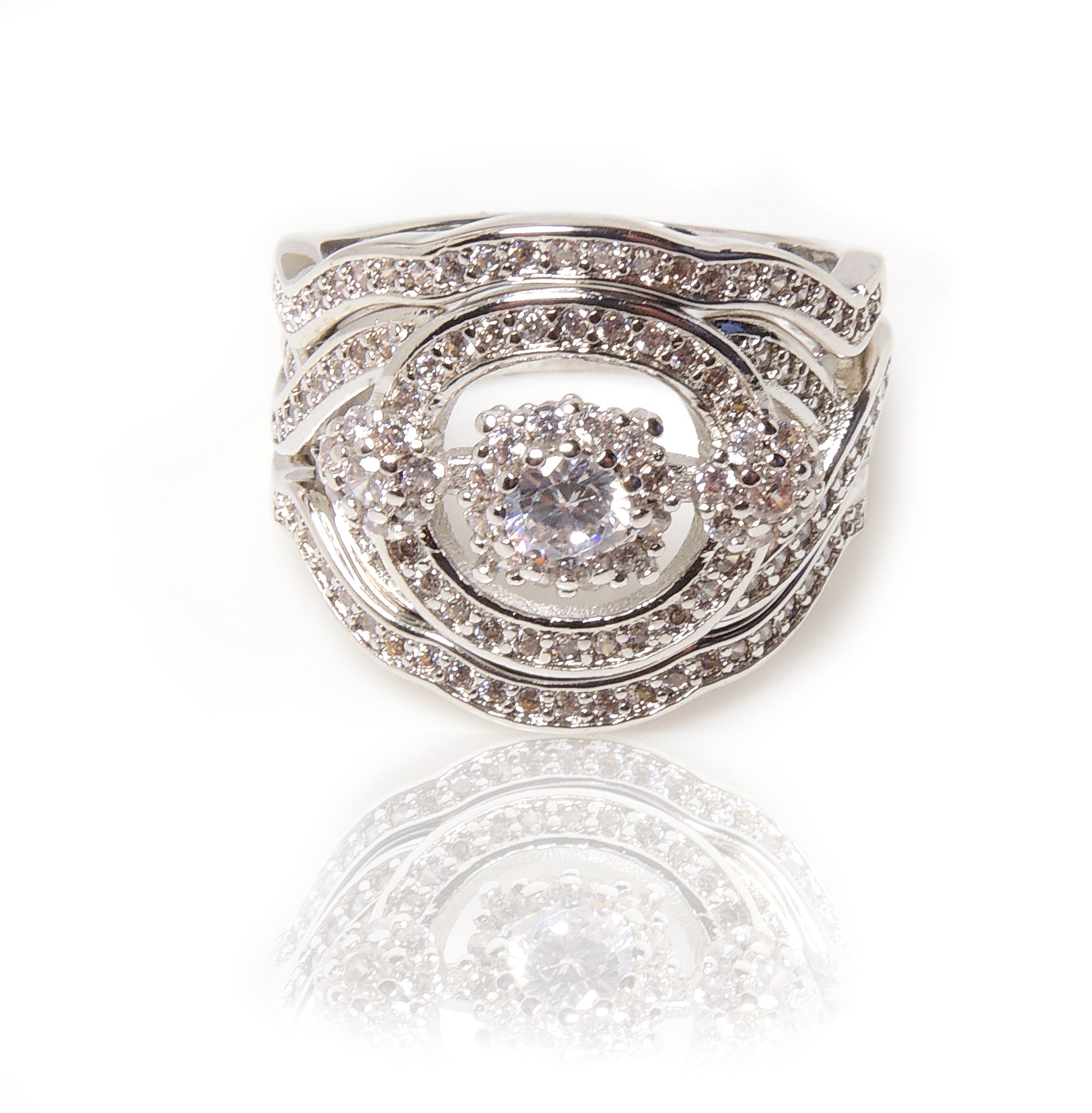 LondonWeddingRingSetforWomen3pcCzBridalEngagementMatchingBandGingerLyneCollection_Silver-6