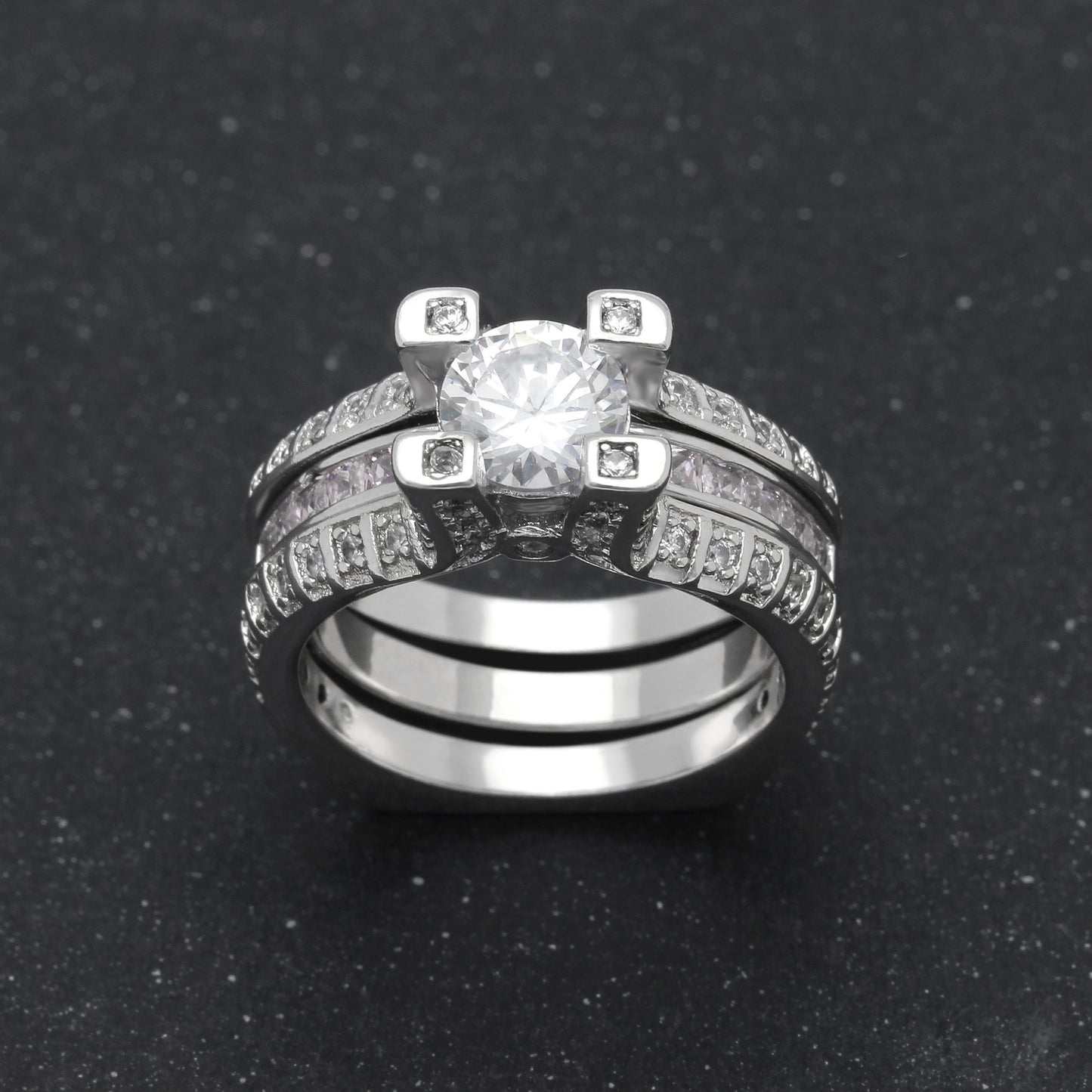 SkylarWeddingRingSetforWomenEngagementRingandMatchingBandCzGingerLyneCollection_Clear-5