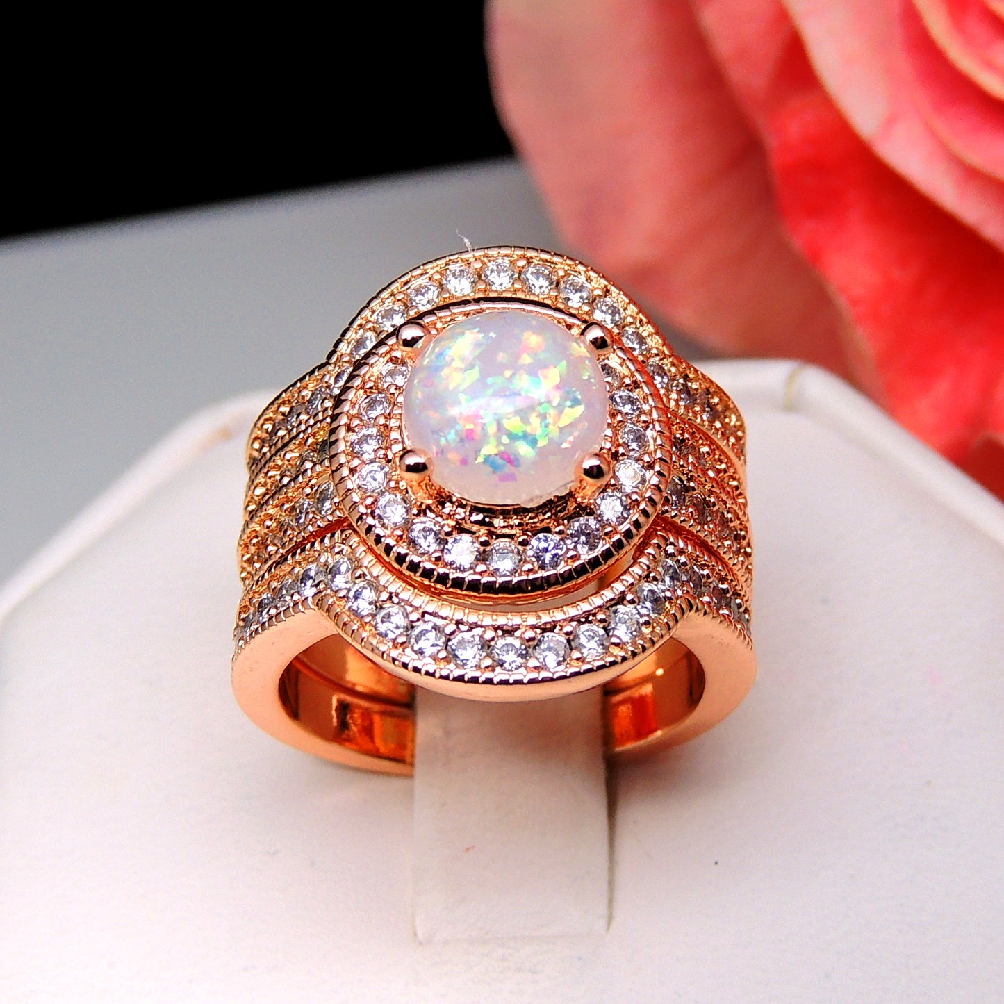 ConsueloWeddingRingSetforWomen3pcFireOpalEngagementMatchingBandGingerLyneCollection_Gold-2