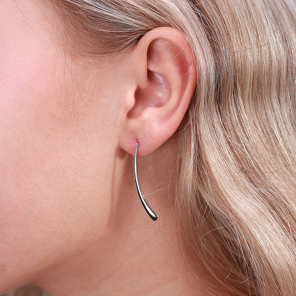 SimpleStudDropEarringsforWomenElegantCurvedSterlingSilverGingerLyneCollection_Silver-3