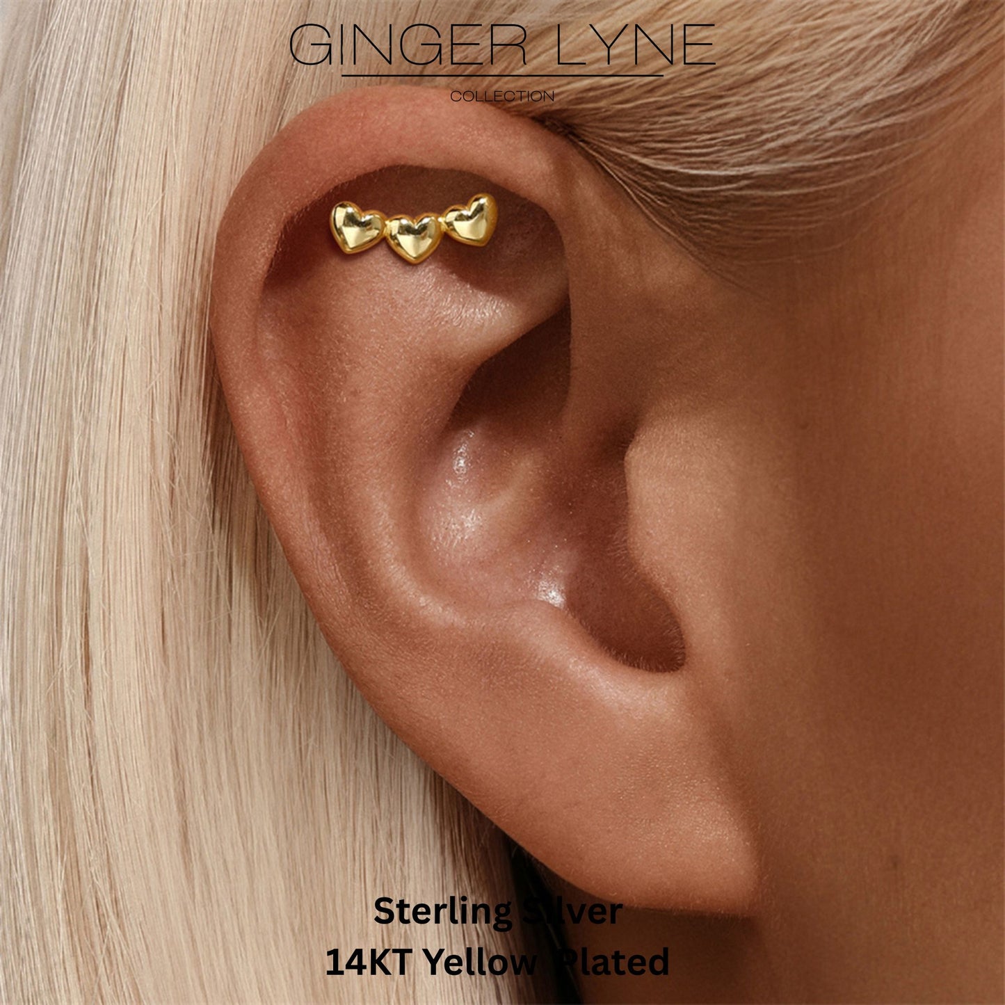 HeartCrawlerFlatBackEarringsforCartilageHelixTragusLobeGoldoverSterlingSilverStudsPairbyGingerLyne_Gold-4