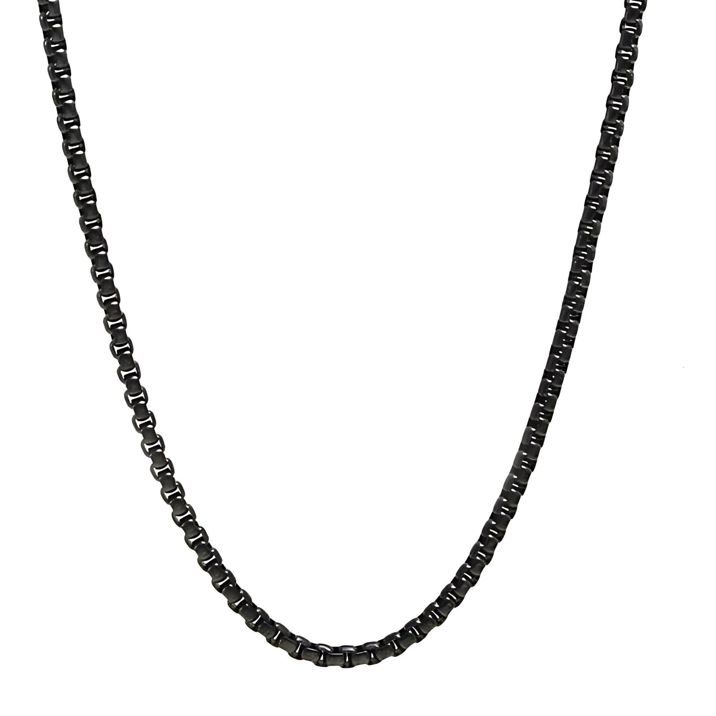 BlackRoloChainForWomenorMen18"Length3mmWidthLobsterClaspGingerLyneCollection_Black-1