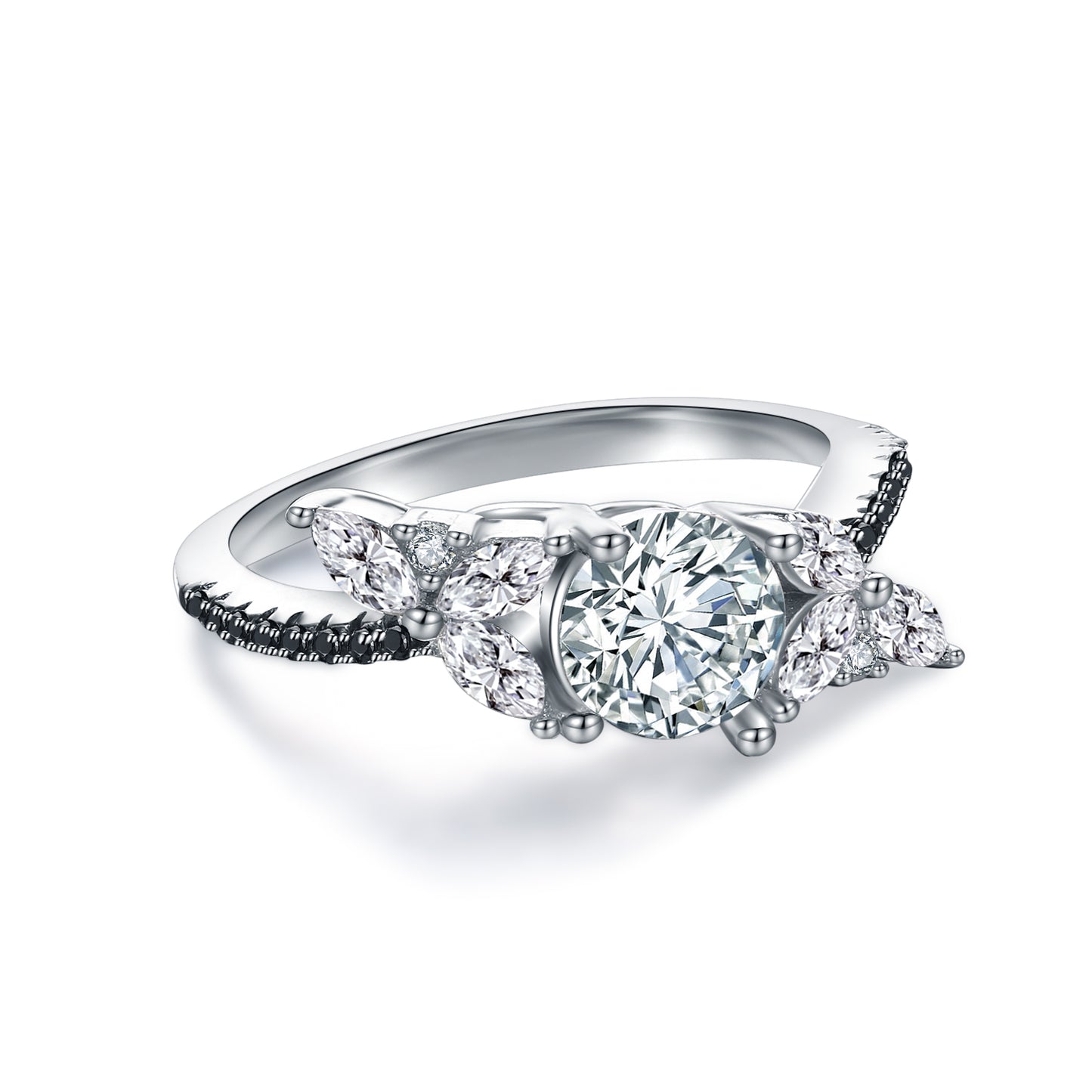 FatimaEngagementRingforWomenBlackMarquiseCZLeafSterlingSilverGingerLyneCollection_Black-2