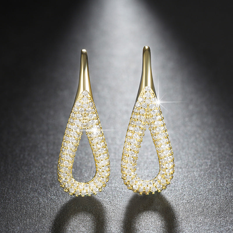 TeardropHookDropEarringsforWomenClearCubicZirconiaGingerLyneCollection-RoseGold_Gold-2