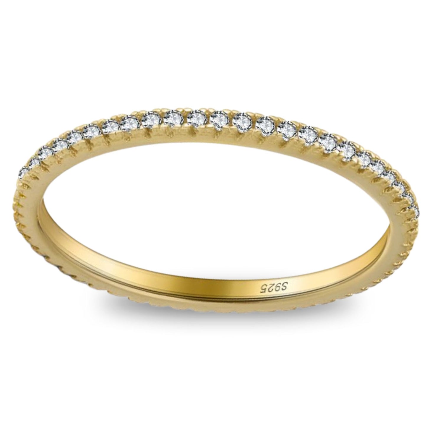 EternityWeddingBandforWomenCubicZirconiaSterlingSilverStackingRingsGingerLyneCollection_Gold-1