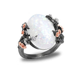 Load image into Gallery viewer, Henrietta Fire Opal Engagement Ring for Women Promise Ginger Lyne Collection - White,7.5
