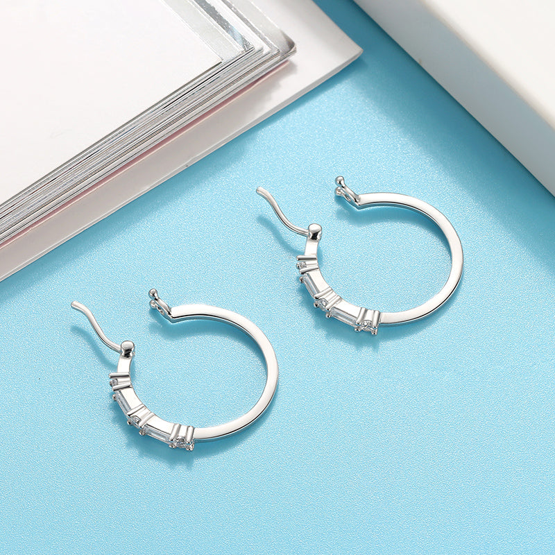 HoopEarringsforWomenCzBaguetteCutRoundSterlingSilverGingerLyneCollection_Silver-4