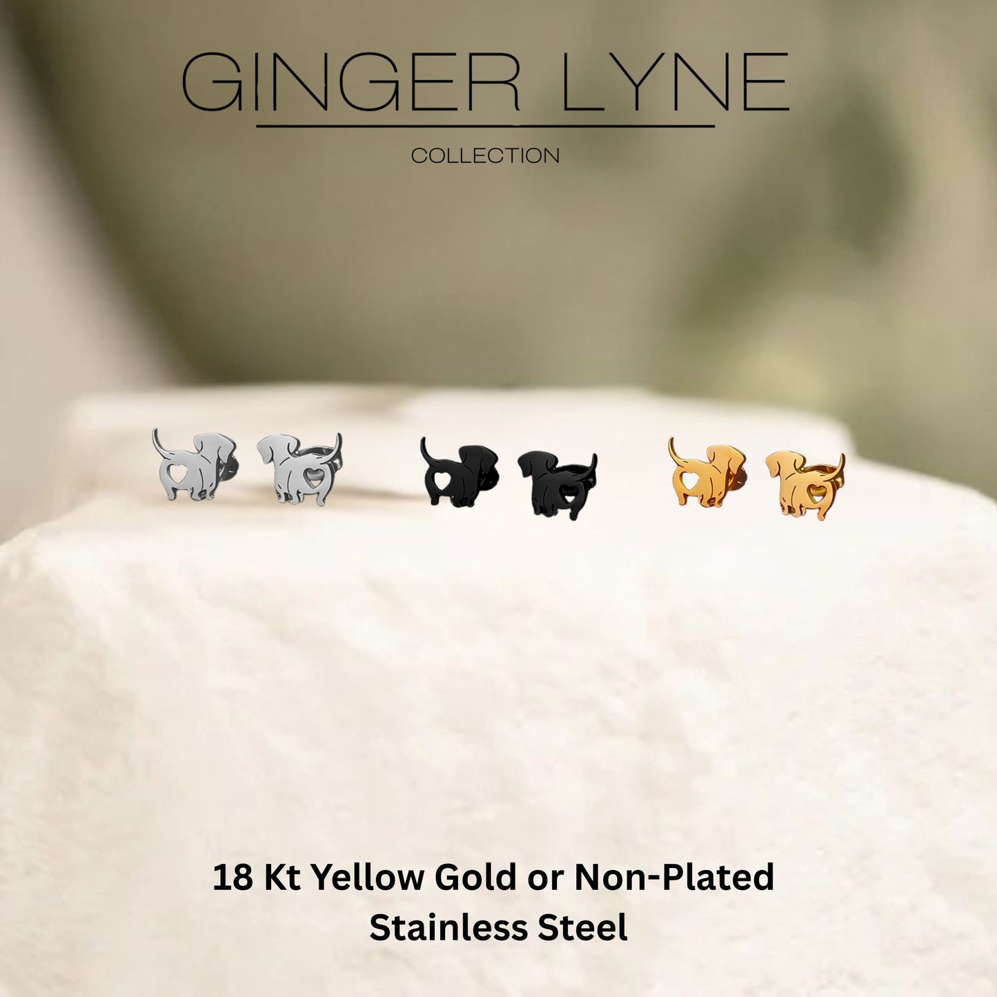 DachshundDogEarringsforWomenDoxieLovePuppyStainlessSteelStudGingerLyne_Gold-3