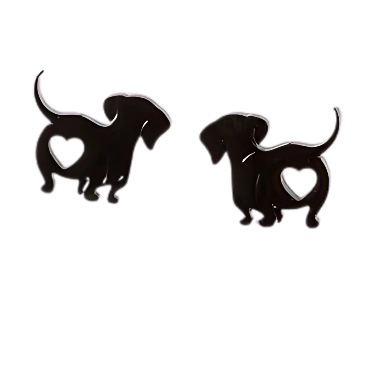 DachshundDogEarringsforWomenDoxieLovePuppyBlackStainlessSteelStudByGingerLyne_Black-1