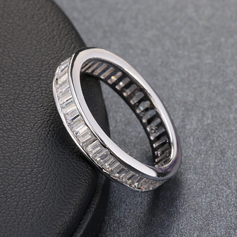 BaguettesEternityWeddingBandRingforWomenCubicZirconiaGingerLyneCollection_Silver-2
