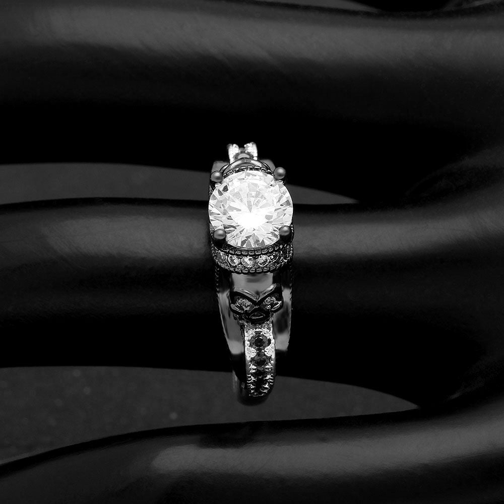 ChasityEngagementRingWomenBlackSkullsGothPunkStyleGingerLyneCollection_Black-5
