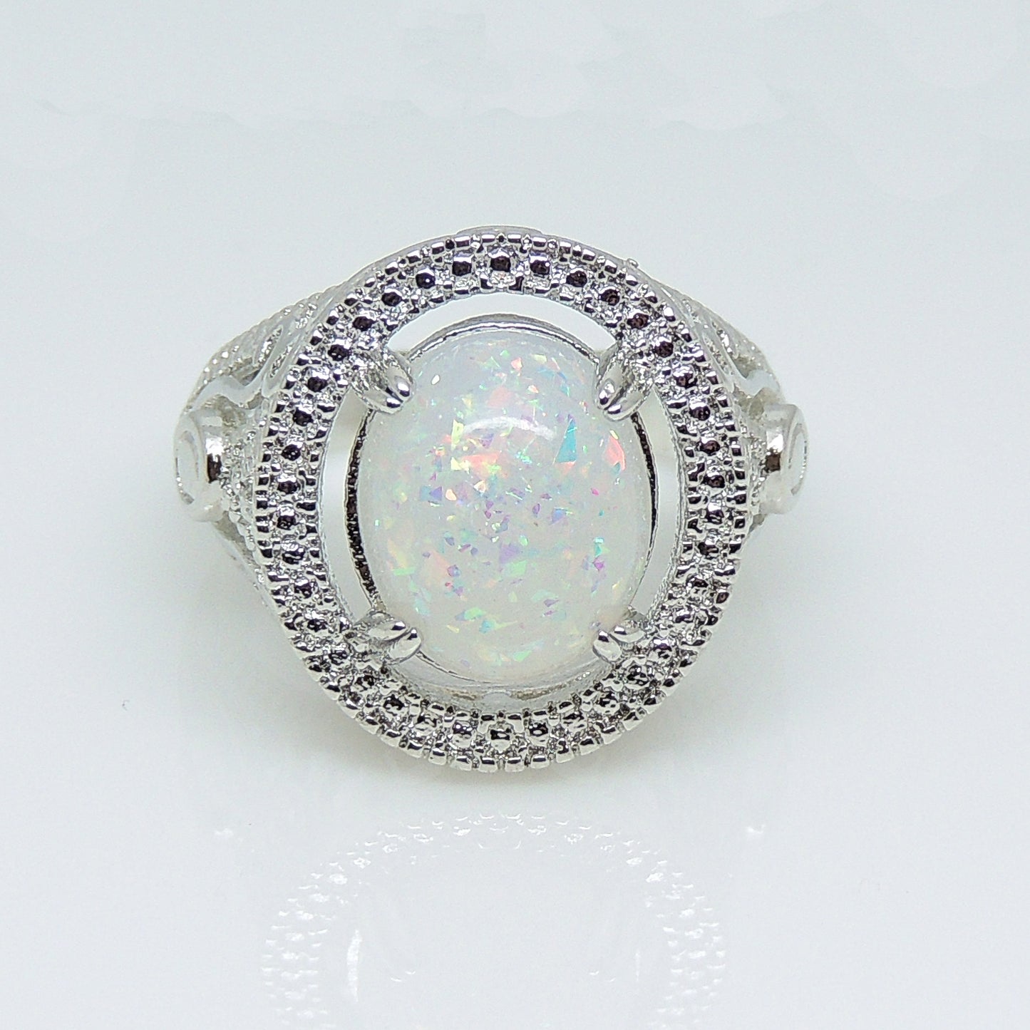 GenevaStatementRingOvalFireOpalRingforWomenGingerLyneCollection_Silver-4