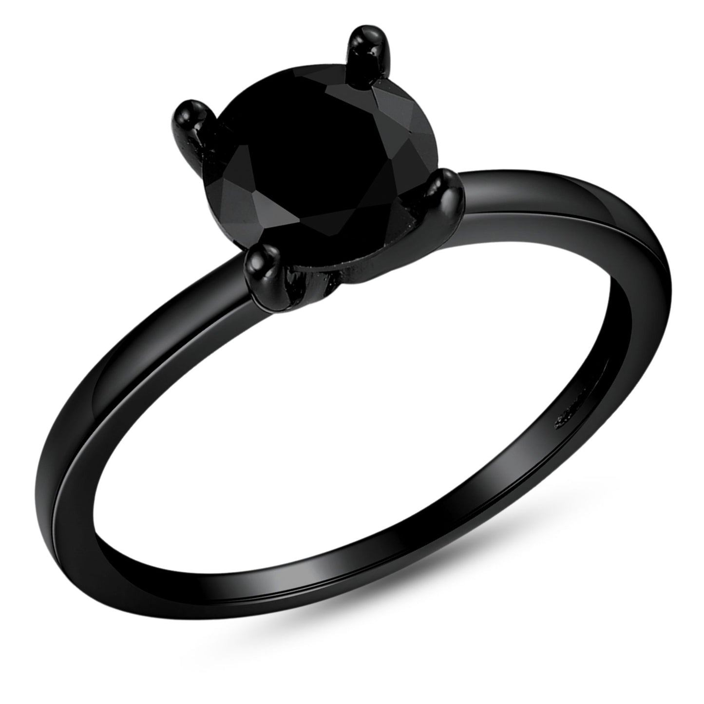 EnvySolitaire1.25CtEngagementRingforWomenPromiseRingforHerCubicZirconiaSterlingSilverGingerLyne_Black-Blk-1