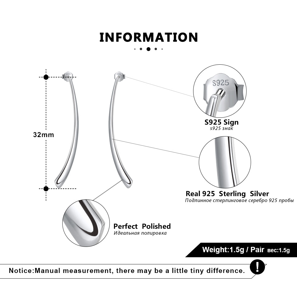 SimpleStudDropEarringsforWomenElegantCurvedSterlingSilverGingerLyneCollection_Silver-6