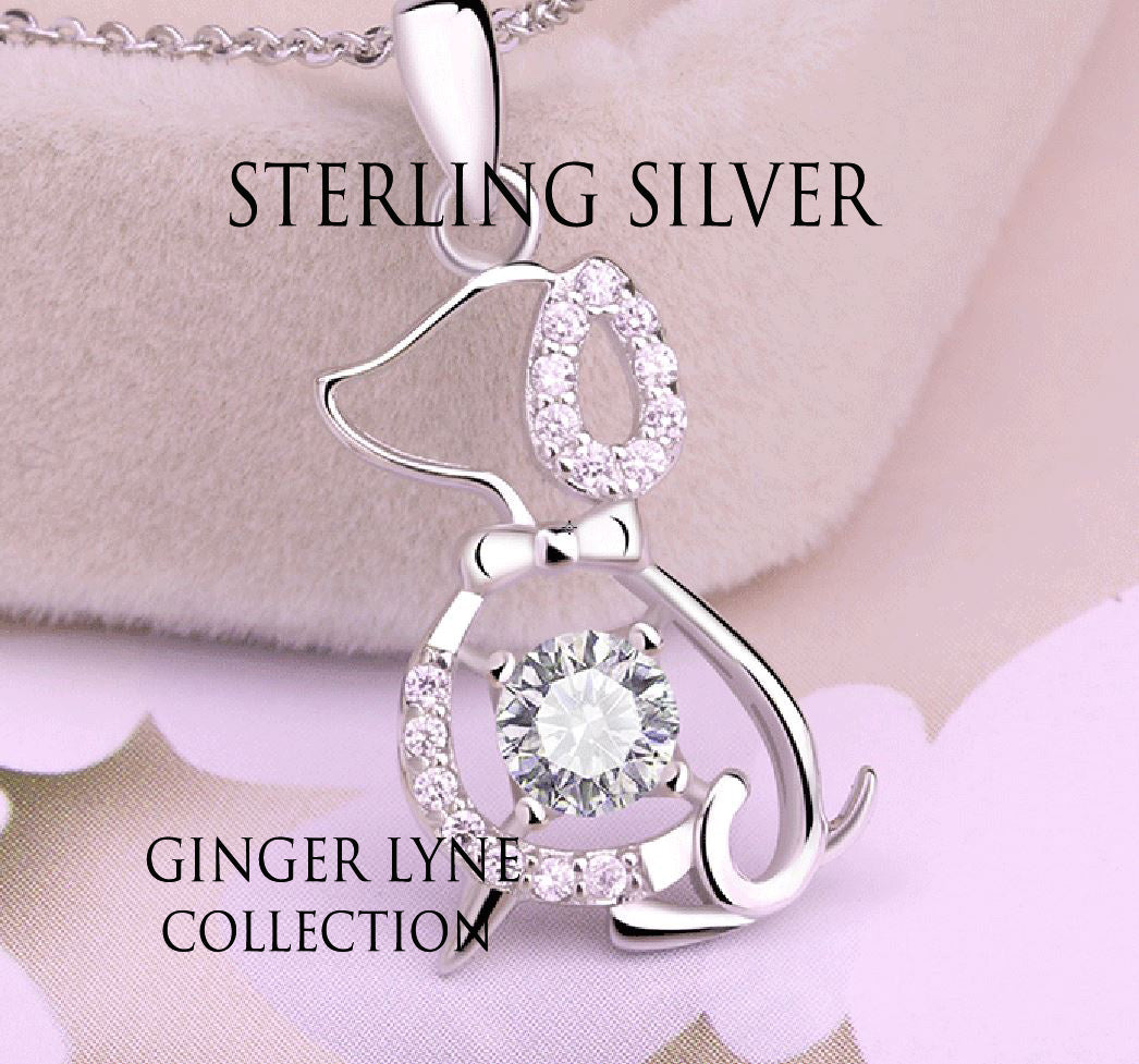 BellaDogPendantSterlingSilverCubicZirconiaChainNecklaceGingerLyneCollection_silver-5