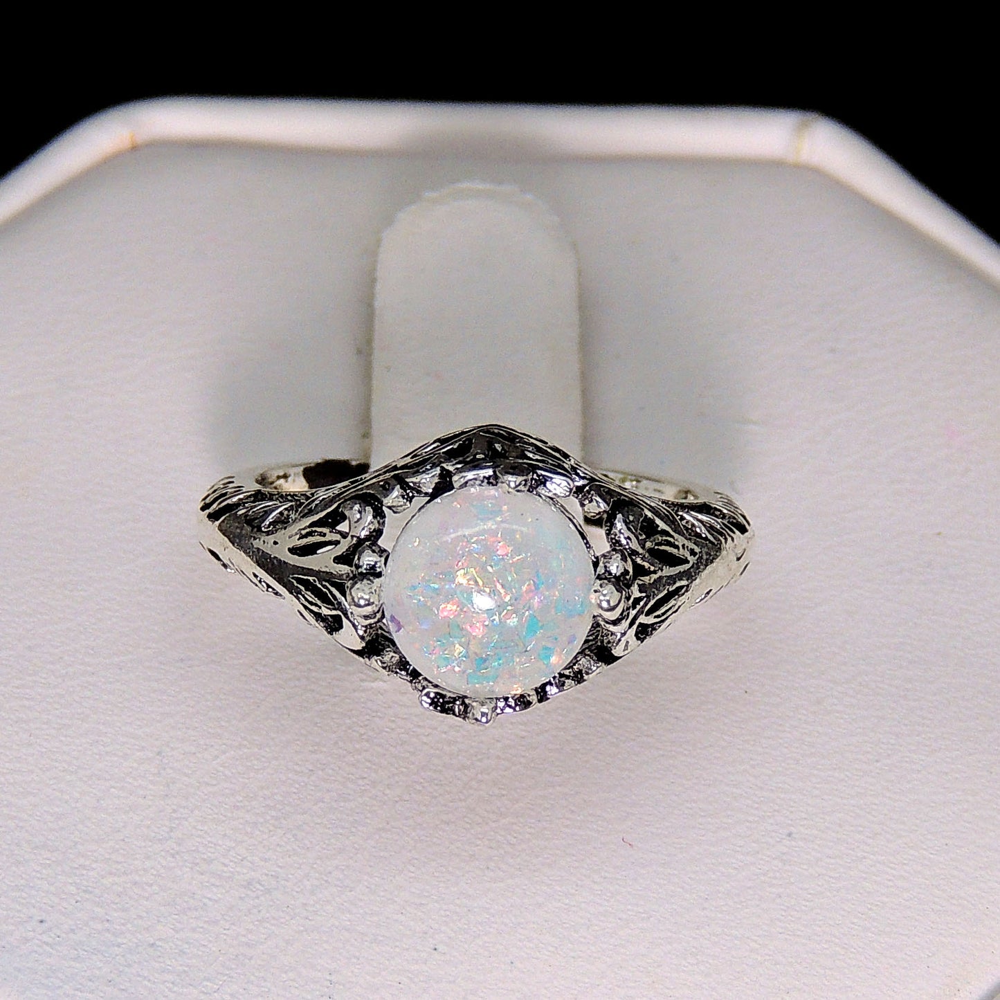 FranStatementRingforWomenFireOpalFiligreeStyleGingerLyneCollection_Silver-4