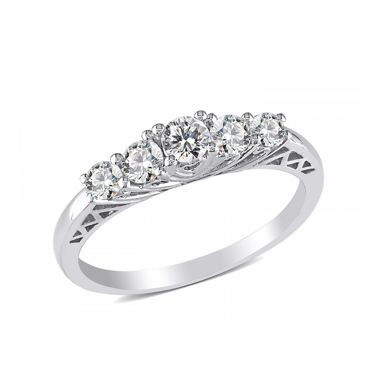 ScarletAnniversaryBandRingCzSterlingSilverWomensGingerLyneCollection10_Silver-1