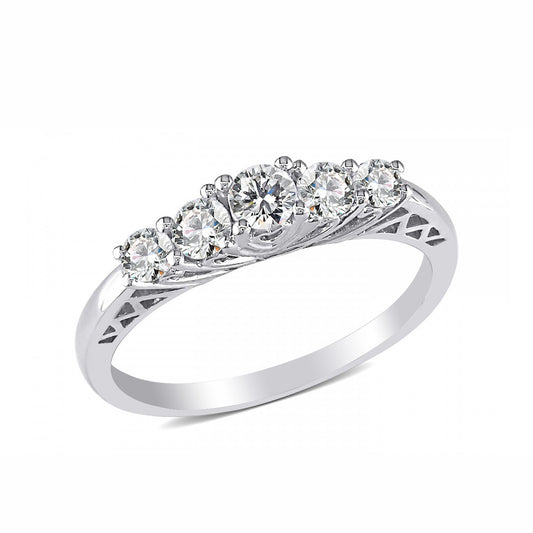 ScarletAnniversaryBandRingCzSterlingSilverWomensGingerLyneCollection10_Silver-1