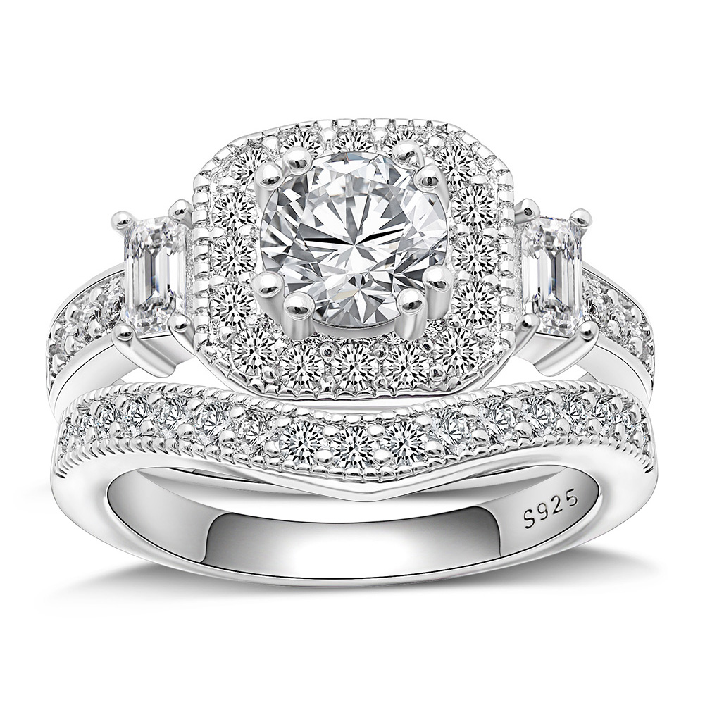 JulieannaWeddingRingSetforWomenSterlingSilverHaloEngagementCzBandGingerLyneCollection_Silver-8