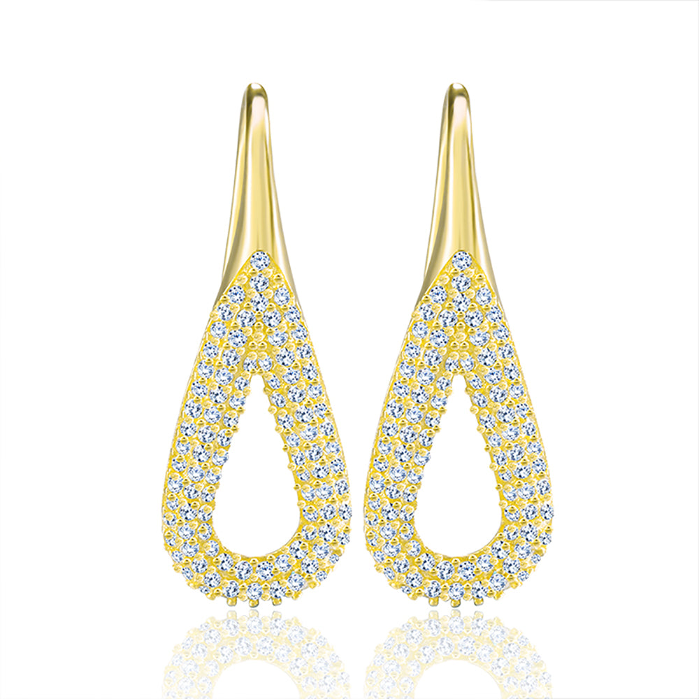 TeardropHookDropEarringsforWomenClearCubicZirconiaGingerLyneCollection-RoseGold_Gold-1