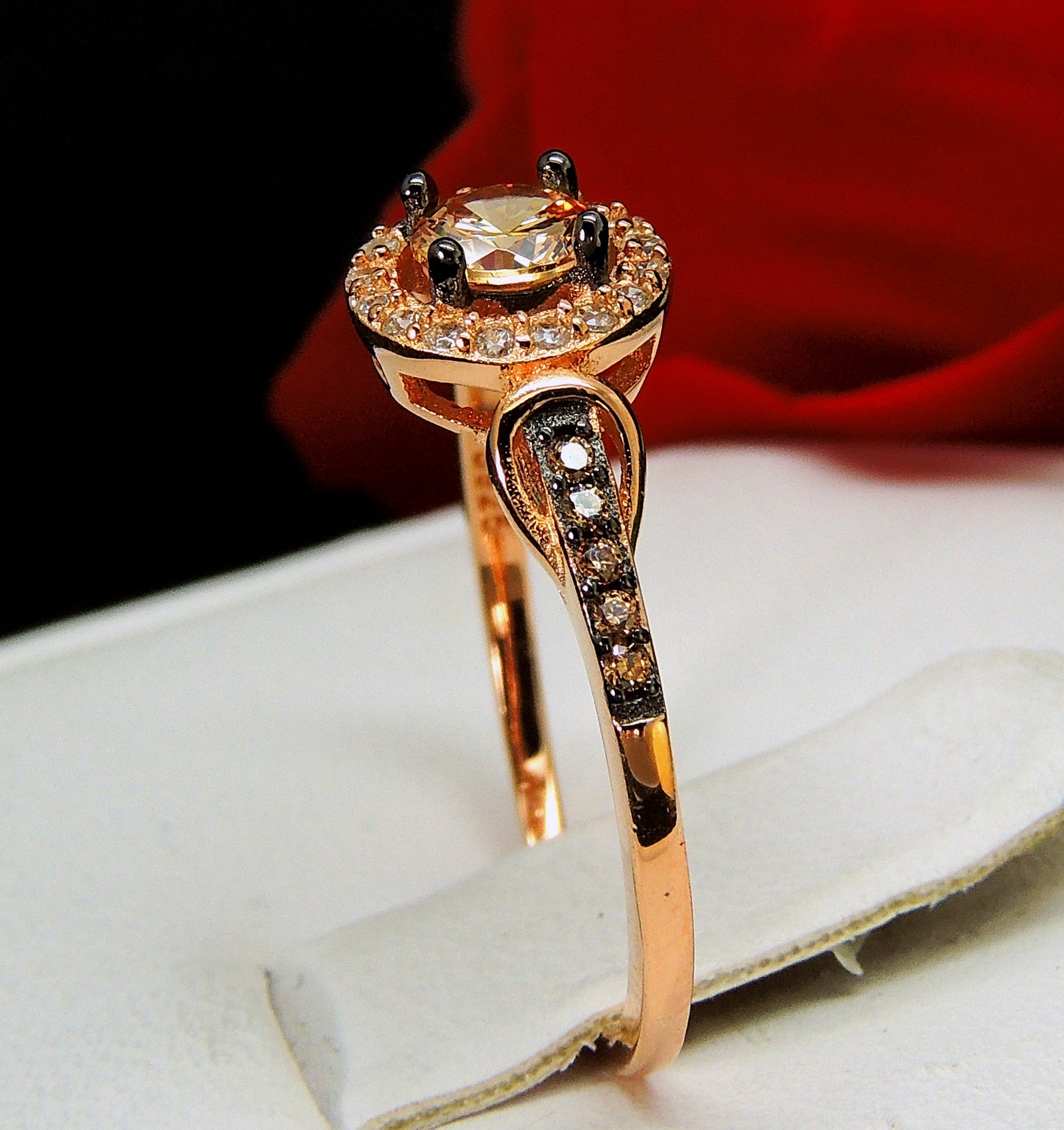 TahishaEngagementRingChocolateCzRoseSilverWomensGingerLyneCollection_Gold-5