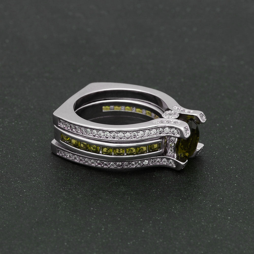 SkylarWeddingRingSetforWomenEngagementRingandMatchingBandCzGingerLyneCollection_Green/Green-4