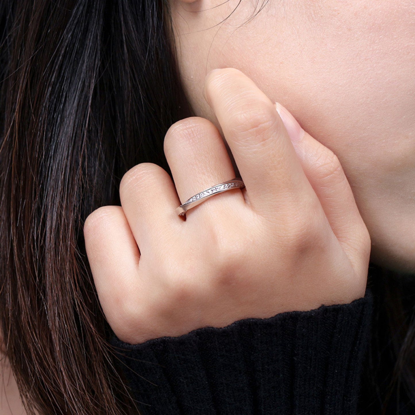TwistEternityWeddingBandRingforWomenSterlingSilverCZGingerLyneCollection_Silver-5
