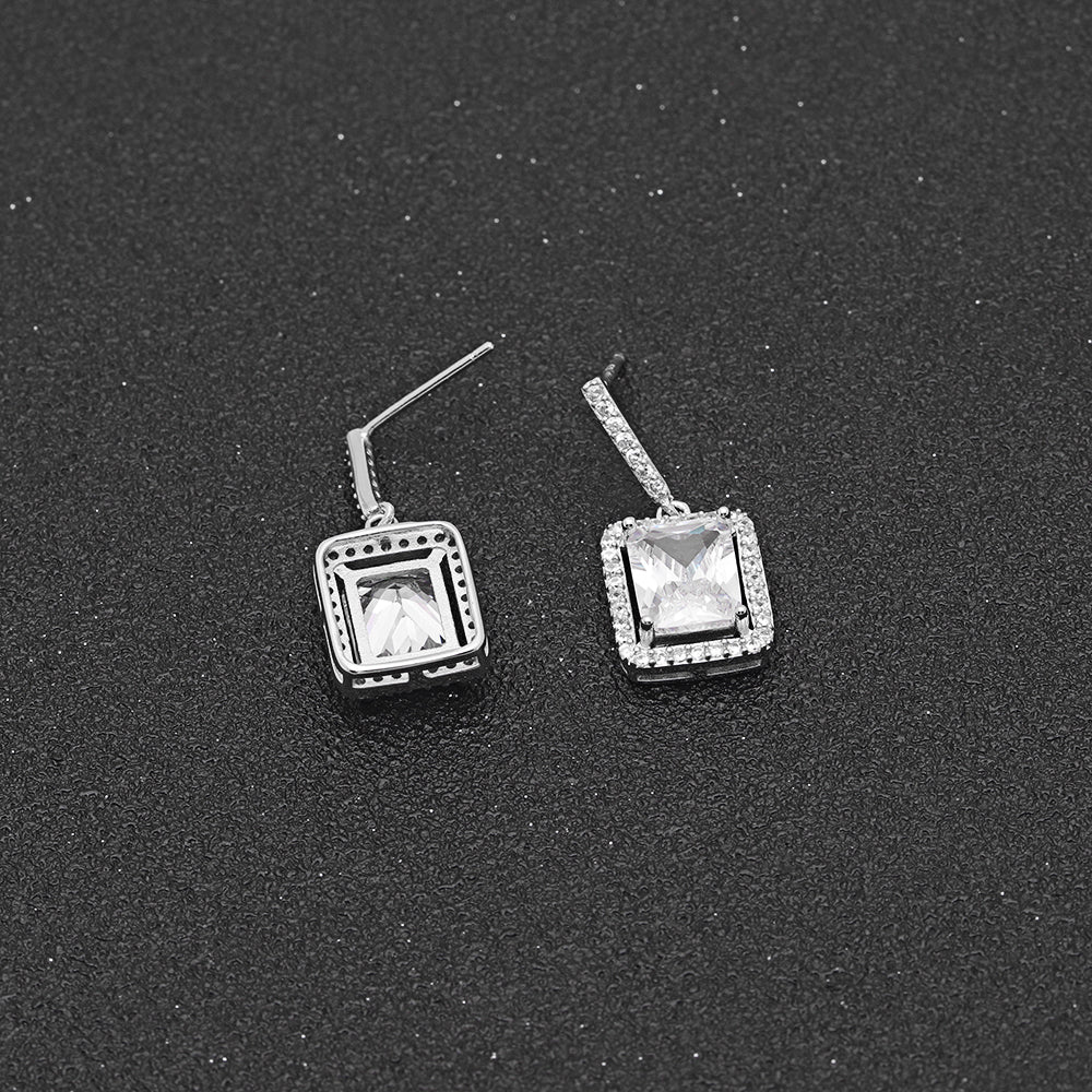 DorianDropDangleHaloEmeraldCzSterlingSilverWomensGingerLyneCollection_Silver-3
