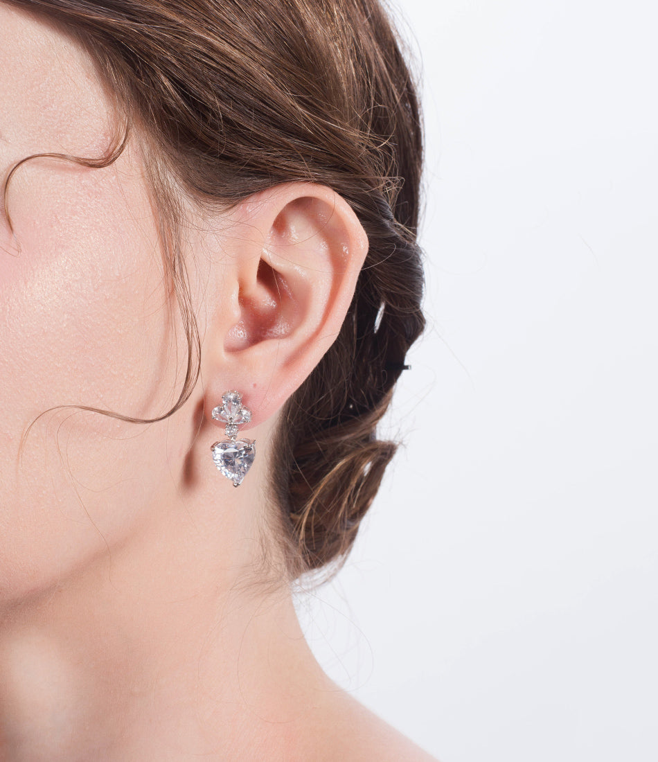 HeartDropStudEarringsforWomenSterlingSilverClearCzWomensGingerLyneCollection_Silver-5
