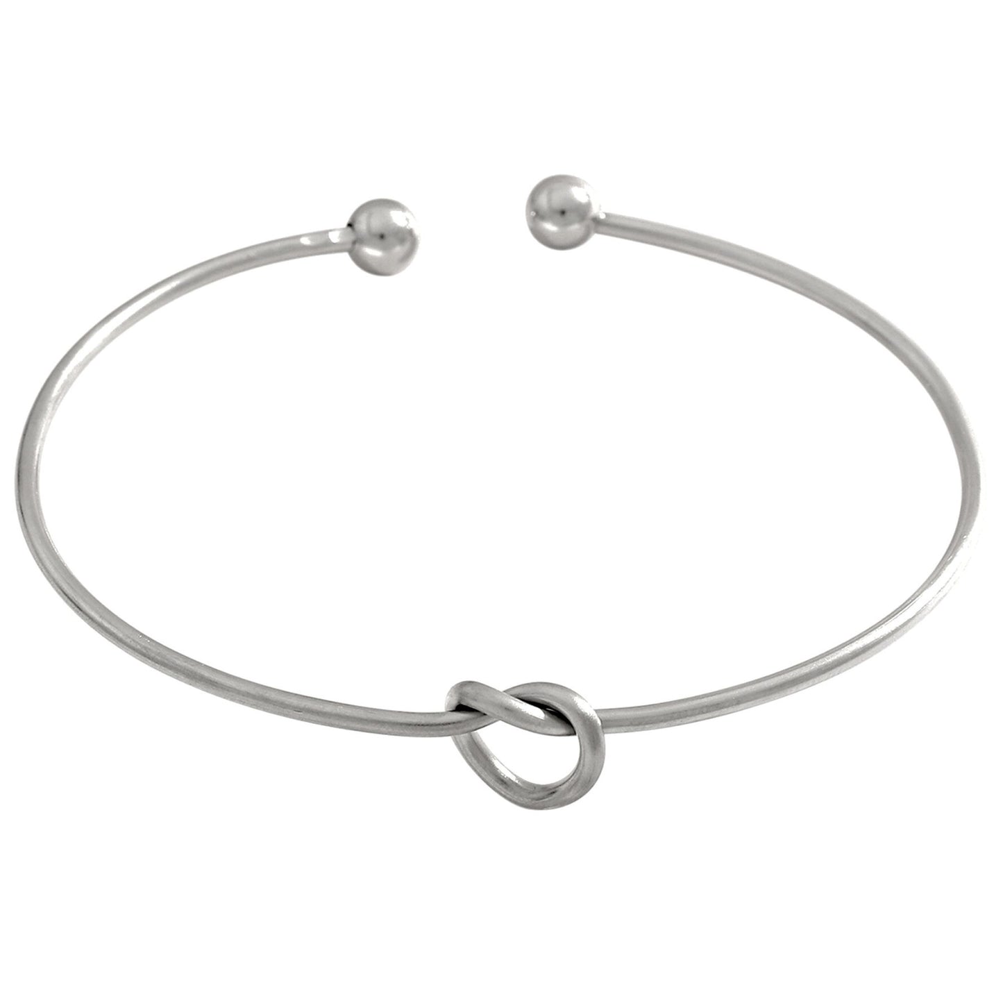 LoveKnotBraceletforWomenorMenbyGingerLyneBridalPartyGiftsLargeAdjustableBangle_Silver-1