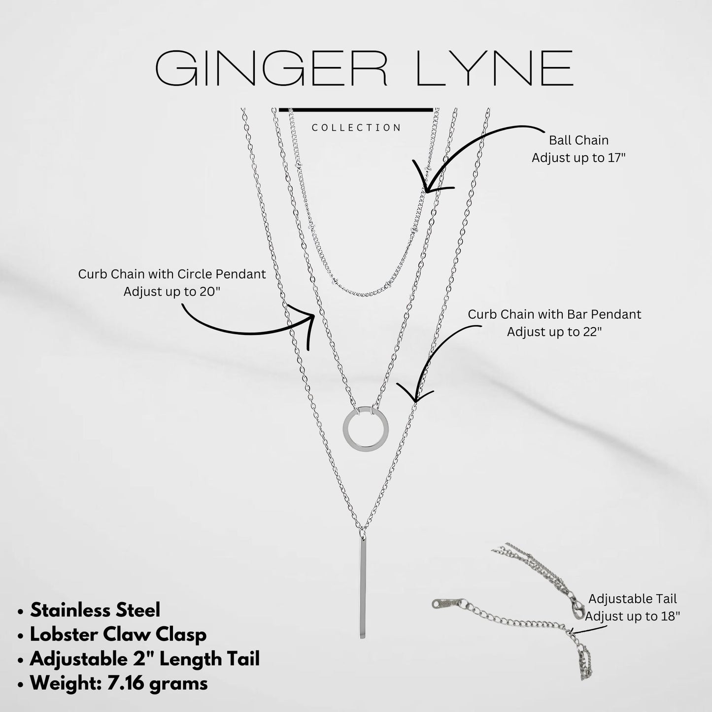 LayeredBoxBeadandBarPendantChainNecklaceforWomenbyGingerLyneSilverToneStainlessSteel_Silver-4