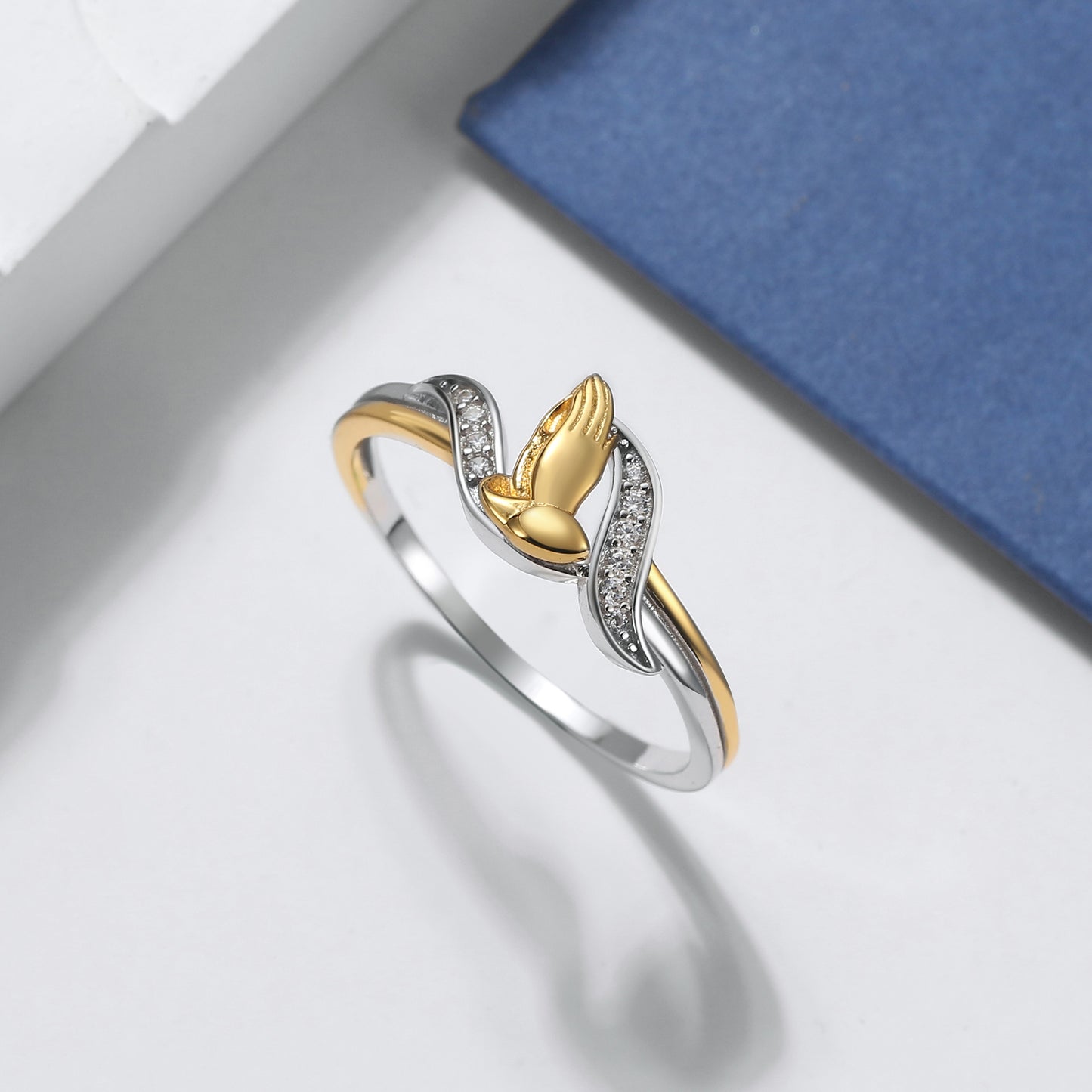 EasterPrayingHandsPrayerRingReligiousGoldPlatedSterlingSilverCzWomenGingerLyne_Gold-2