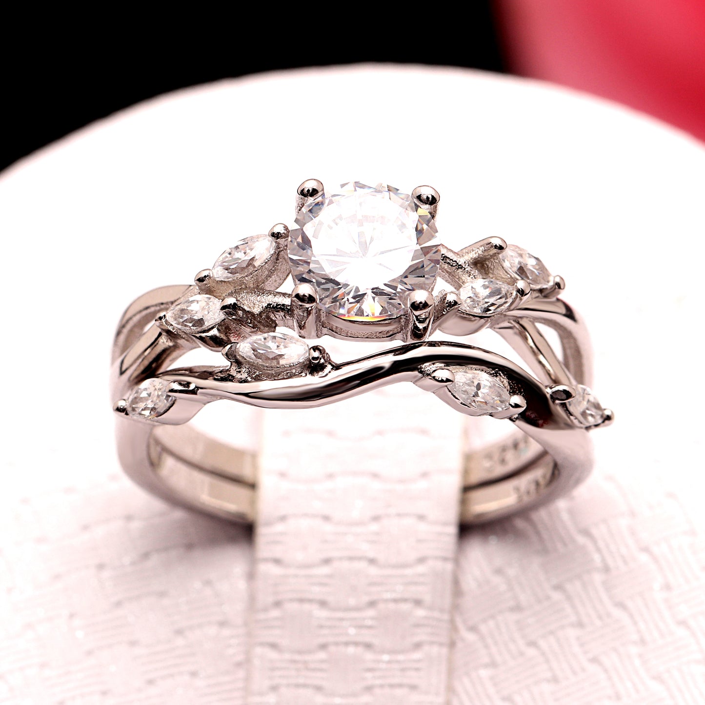 YonteWeddingRingSetforWomenSterlingSilverEngagementRing6mmCzBandGingerLyneCollection_Silver-2