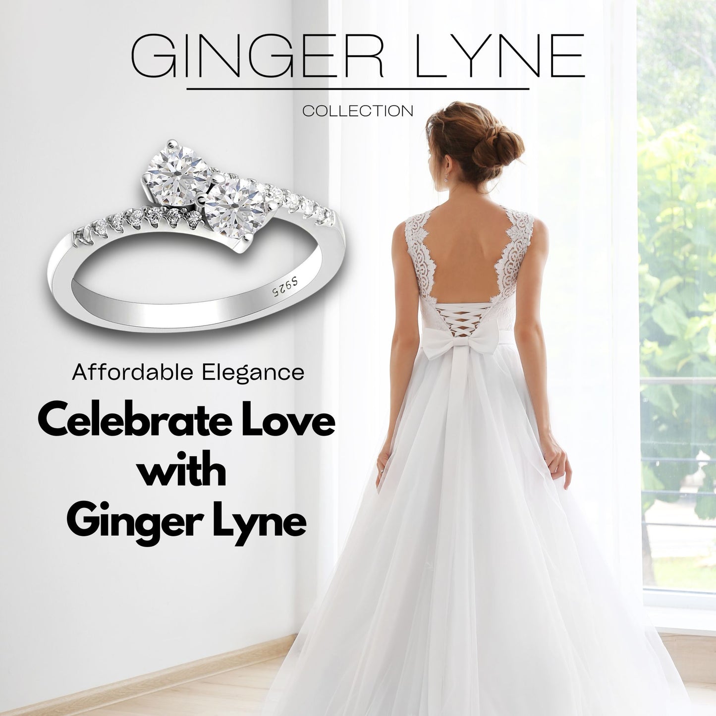 TatianaEngagementRingforWomenSterlingSilver2StonePromiseCzGingerLyneCollection_Silver-7