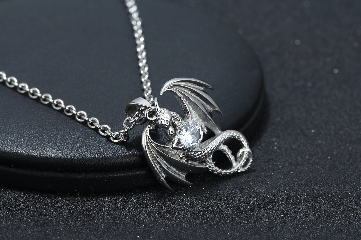 DragonNecklaceforMenorWomenStainlessSteelCzPunkGothicGingerLyneCollection_Silver-2
