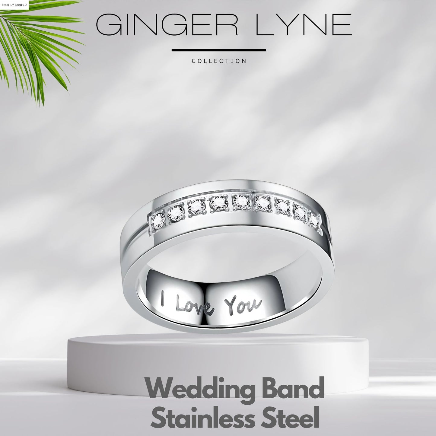 6mmWeddingBandforMenorWomenbyGingerLyneInscribedILoveYouStainlessSteelCZ_Silver-2