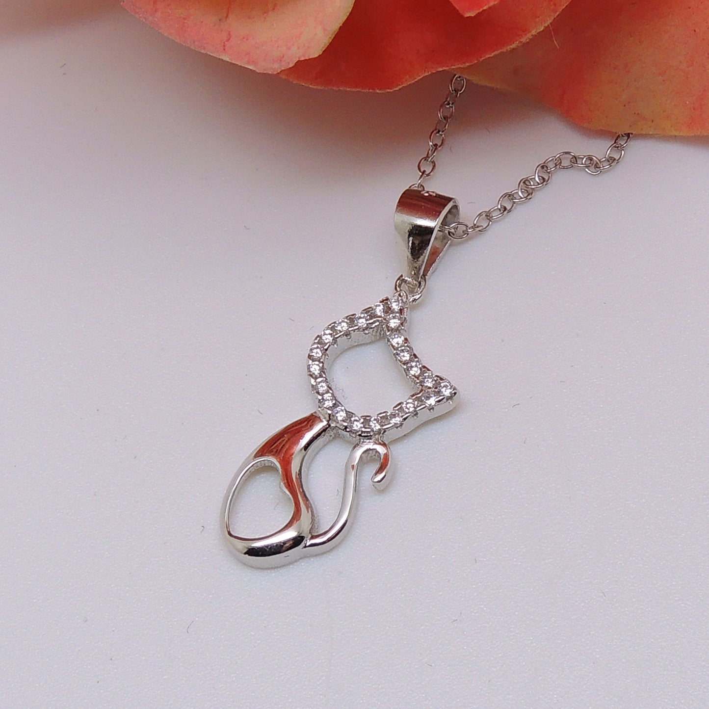 SimonKittyCatPendantNecklaceforWomenSterlingSilverCzGingerLyneCollection_Silver-6