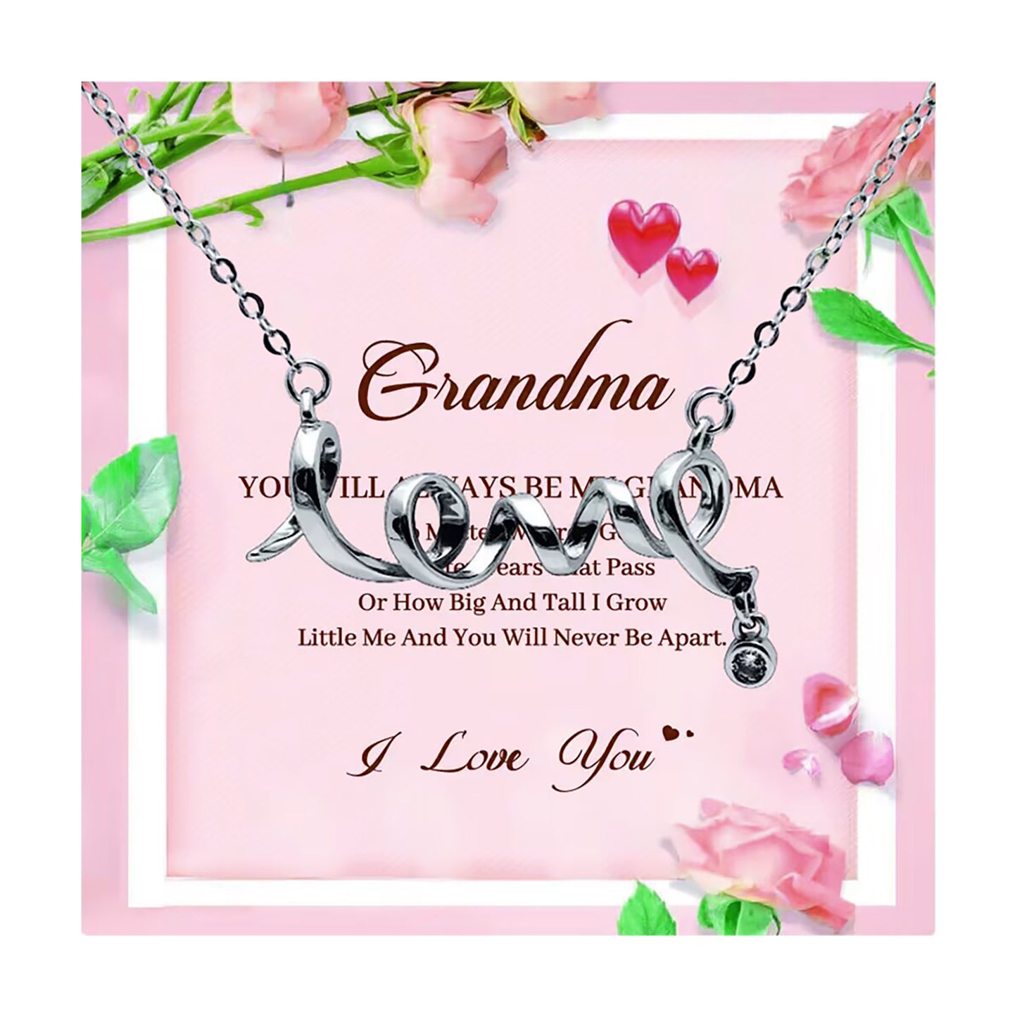 GrandmaGreetingCardSterlingSilverLoveNecklaceWomensGingerLyneCollection_GC-777-1