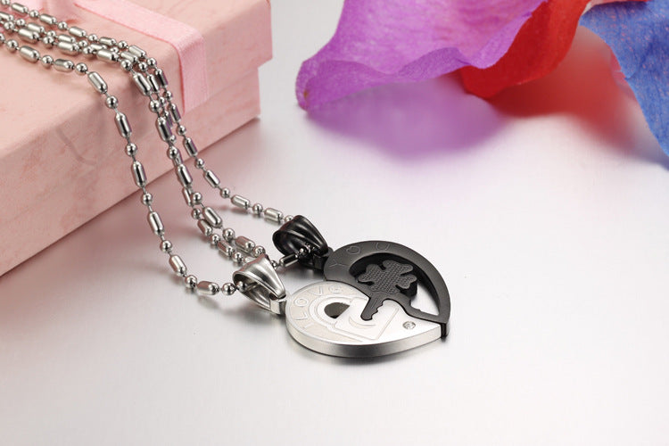 KeytoHeartILoveYouNecklaceSetforCouplesStainlessSteelGingerLyneCollection_Silver-5