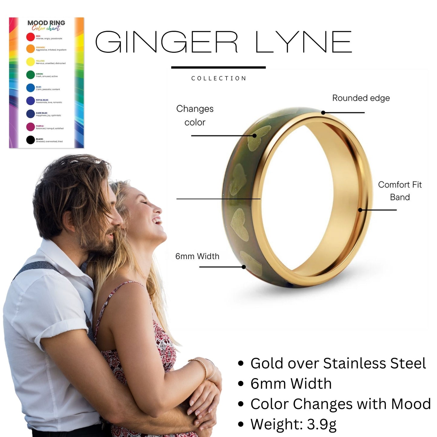 6mmColorChangingWeddingBandforWomenorMenMoodRing6mmGoldStainlessSteelGingerLyneCollection_Gold-5
