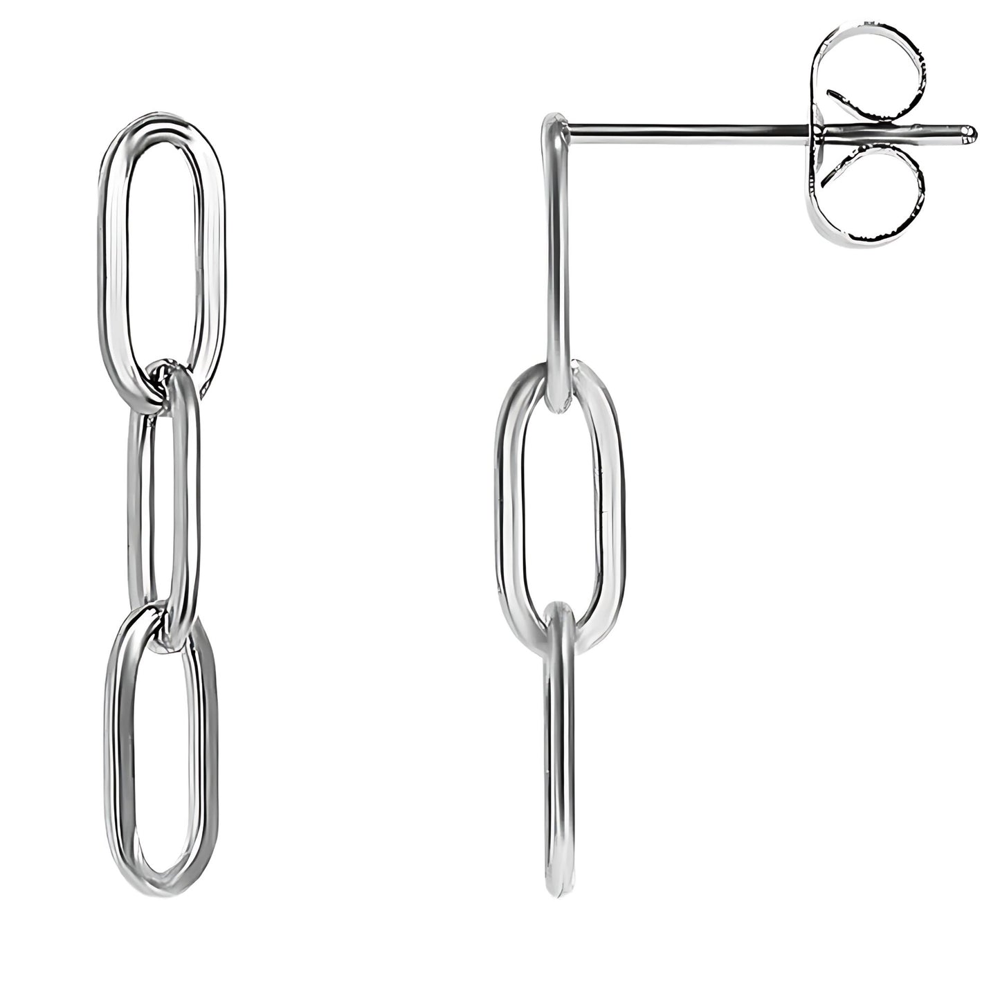 PaperclipChainLinkDangleEarringsforWomenGoldorSilverStainlessSteelGingerLyneCollection_Silver-1