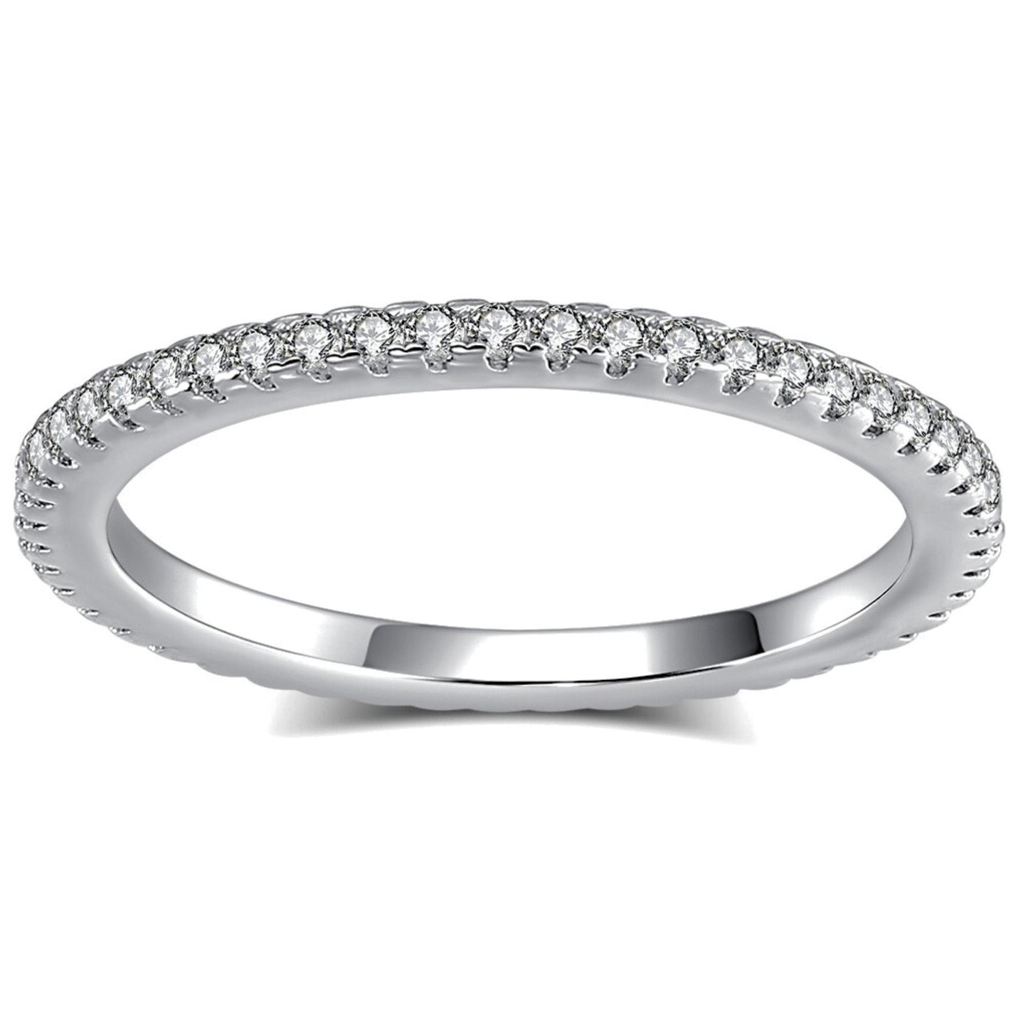 EternityWeddingBandforWomenCubicZirconiaSterlingSilverStackingRingsGingerLyneCollection_WhiteGold-1